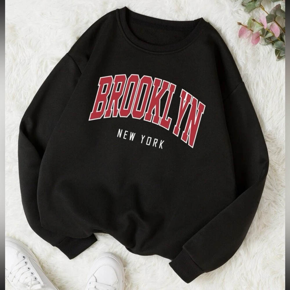 SHEIN qutie letter graphic thermal lined sweatshirt